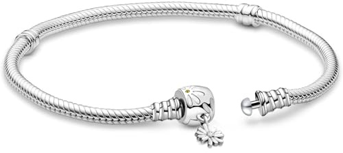 APUUESN Moments Me Serie Sterling Silber Charm-Armband mit Logogravur,Längen 17-23 cm, Silber/Gold