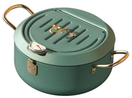 RORPOIR Cazo Freidor De Carbono Con Mini Olla Para Freír Con Escurridor Para Cocinas De Gas y Eléctricas