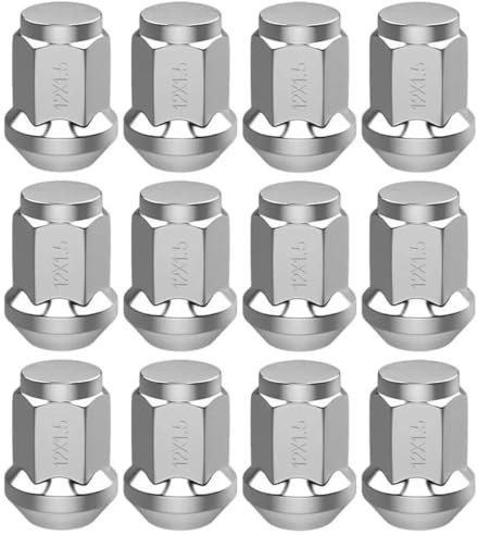 WTIXCRQ Radbolzen Radschraube Kompatibel Mit Ford Für Fusion Für Focus 35 Mm M12 X 1,5 M12 X 1,25 Chrom-Radmutter Auto Autozubehör(M12x1.5,24PCS)