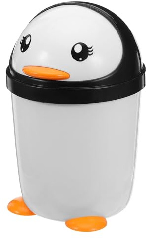 UTHCLO Pinguin Mülleimer Mit Schwingdeckel Papierkorb Für Kinderzimmer Schreibtisch Schlafzimmer Büro Auto Und Küche Dekorativer Abfallbehälter Für Zuhause
