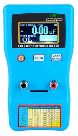 BASSFLY Multimètre Testeur de condensateur ESR LCR Capacité Ohmmètre LCR-T7 LCR-TC1 GM328A Testeur de Transistor Multimètre Testeur électrique MOS/PNP/NPN Lecture précise(MEC-100)