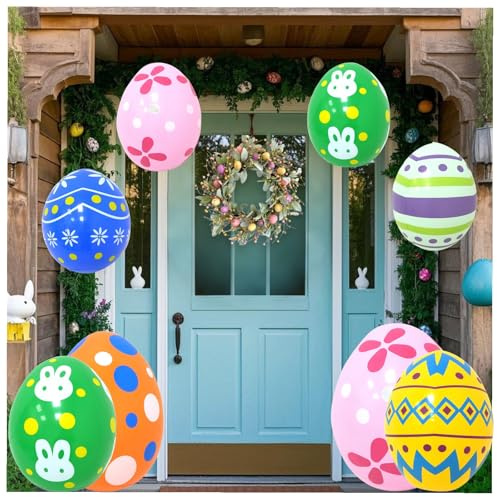 4 Stück Osterdeko Outdoor Osterdekoration Ostereier XXL Ostern Dekoration 40 cm Osterei Ei Dekoration Zu Ostern Riesige Osterei Dekorationen Schaufenster Für Warenpräsentation Garten