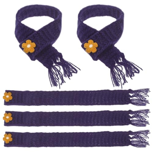 Abaodam 5 Stück Gestrickter Kleiner Schal aus Wolle Cute Decor doll Accessories Puppenkleidung und Accessoires Mädchen Mini-Hauspuppenschal dekorativer Puppenschal Garn Navy