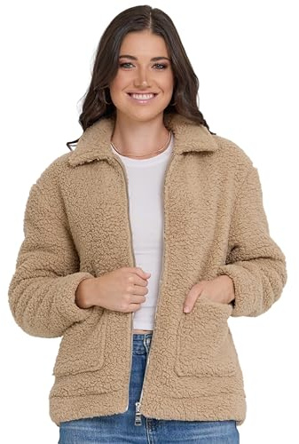 Steve Madden Sherpa Jacket Women - Oversized Faux Fur Shearling Winter Coat