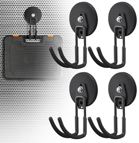 Große starke Magnethaken zum Aufhängen, strapazierfähig, 8,9 cm, Neodym-Magnet-Aufbewahrungshaken, industrieller Magnethaken, Stahl, langer magnetischer Halter, Aufhänger, Organizer für Garage, Garten