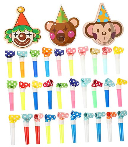 MAGICLULU 30 Pièces Sifflets de Colorés Accessoires Amusants pour Anniversaires Mariages Halloween Événements Festifs
