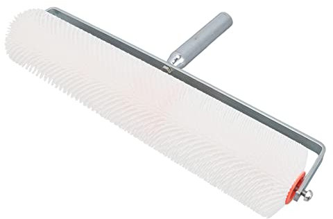 Fockety Rouleau à Pointes Autonivelant et Anti-mousse de 28 Mm, Rouleau à Pointes Rond et épais pour Chape de Sol, Rouleau D'aération à Pointes pour Ciment pour Construction en Ciment