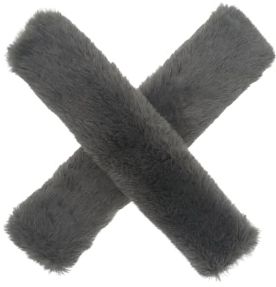 Vroxdrez Gurtpolster Auto Gurtschutz Sicherheitsgurt Schulterpolster Gurtschoner Faux Rabbit Fur Gürtelkissen Schutzkissen Polsterung für Sitzgurt 1 Paar, weich und hautfreundlich, ideal für lange Fah
