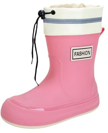 Bottes de pluie en caoutchouc pour femme - Bottes de pluie imperméables mi-hautes - Bottes en caoutchouc avec tige réglable - Semelle antidérapante - Chaussures de jardin légères et imperméables