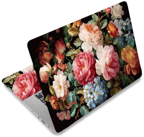 SUPERDANT Vintage Flower Laptop Skin Sticker Decal Universal Laptops Notebook Skin Sticker for 12 13 13.3 14 15 15.4 15.6 Inches Vinyl Laptop Cover Stickers Removable Waterproof Notebook Protector