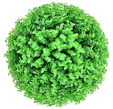 Artificial Boxwood Topiary Balls, Indoor Outdoor Hanging Decorative Faux Buxus Grass Ball, No Maintenance Artificial Plant Ball for Home Garden Balcony Patio(Green,40cm)