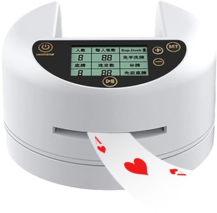 Mescola Carte E Distributore Intelligente 2 In 1, Macchina Elettrica Per Mescolare E Distribuire Carte Da 4000 Mah, Distribuzione Con Rotazione A 360°, Bassa Rumorosità Anti-vibrazi white Short style