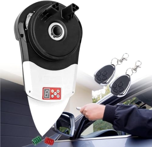 Electric Rolling Door Opener, Automatic Wall Mount Roll Up Garage Doors Opener with 2 Remotes, Low Noise, Not Fit Flap