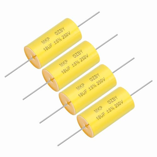 QUARKZMAN 4 Stück 18uf Frequenzweiche Kondensator 250V MKP Film Kondensator | Axial Audio Lautsprecher Crossover