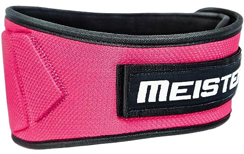 Meister konturerat neopren tyngdlyftningsbälte 15 cm ryggstöd – rosa – small/medium