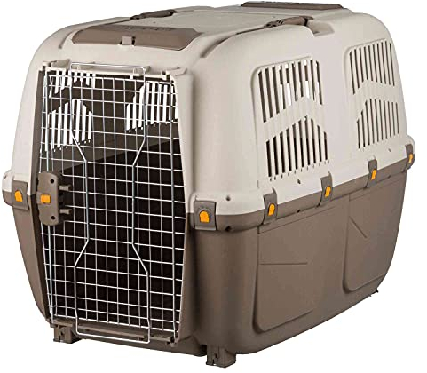 TRIXIE Transportbox Skudo – L: 73 × 76 × 105 cm, IATA-konforme Transportbox für Hunde & Katzen ideal für Reisen mit Auto oder Flugzeug, robuste Reisebox aus Kunststoff mit Schnappverschlüssen – 39745