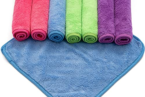 8 STÜCK GROSSE FLAUSCHIGE MIKROFASER WASCHLAPPEN, SEIFTUCH, SEIFLAPPEN, WASCHFLECK, MICROFASER 30X30CM