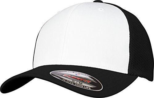 Flexfit Mesh Colored Front Unisex Kappe für Damen und Herren, Mehrfarbig (blk/Wht), S/M