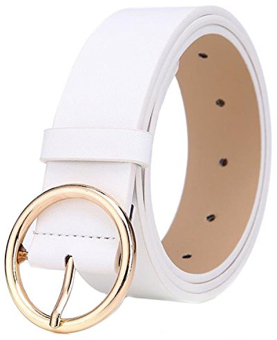 MESHIKAIER 41 * 1.3 Zoll Damen mode PU Leder Gürtel Taillengürtel Hüftgürtel Casual Waist Belt mit Metallisch Schnalle