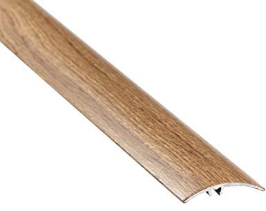 Aluminium Wood Effect Transition Strip Carpet Cover 47x930mm (3.05ft) Door Floor Threshold 5in1 Installation TMW Profiles (Smoked Oak)