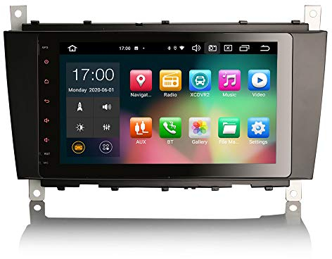 ERISIN 8 Zoll Android 11 Autoradio für Mercedes C/CLC/G Klasse W203 W463 Unterstützt GPS-Navi Carplay DSP Bluetooth A2DP DVB-T/T2 WiFi DAB+ 8-Kern