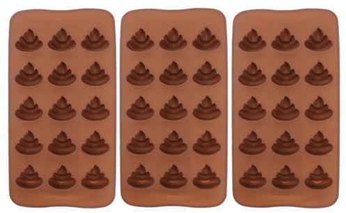YARNOW Moule Silicone 15 Cavités Forme Caca 21X10.8 Cm Pour Bonbons Glaçons Chocolat Dessert Réutilisable Four Micro-Ondes Lave-Vaisselle