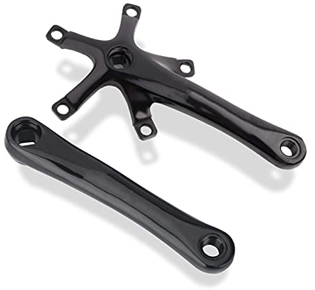 1 Paar 170 mm Fahrradkurbelgarnitur , ein und zweiteiliges Rennrad Kettenblatt Kurbelgarnitur , Aluminium linke und rechte Kurbel für BMX Fahrrad , Mountainbike (Schwarz)