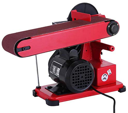 Lijadora Combinada De Banda Y Disco Lijadora De Banda De 375 W Con Cinturón De 4X 36 Y Rueda Pulidora Máquina Para Lijar Con Banda Ajustable Y Mesa De Lijado