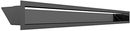 Grille de Ventilation KRATKI AIR | Grille d'air Chaud 9 x 100 cm | Graphite | Grille d'extraction pour Ventilation de cheminée | Prise d'air à Un Angle de 45 degrés | résistant à la surchauffe