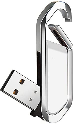 BORLTER CLAMP 64 GB USB-minne bärbar USB-flash-enhet med nyckelring USB 2.0 minne för extern datalagring, vit
