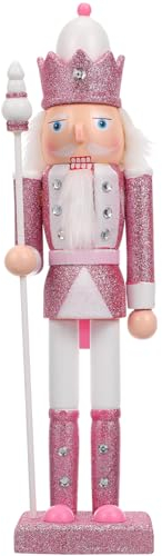 VALICLUD Rose Traditionnelle en Bois Casse- Noisette Ornement Puppet Festive Glitter De Noël Décor pour Étagères Et Tables