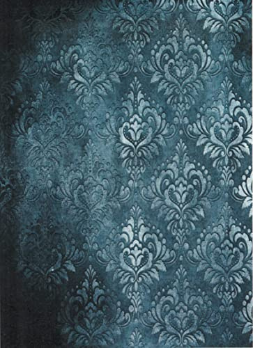 Zita`s Creative Rispapper A4 – antik draperi, blå. Motiv-halmmilke, sugrör sidenpapper, decoupage papper