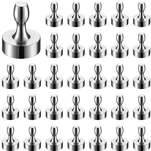 BTLIN kylskåpsmagnet Starka, Mini Magnetiska Tryckstift, Små Neodymium Magneter för Kök, Kylskåp, Kontor, Whiteboard, 10x15 mm, 32 Stycken