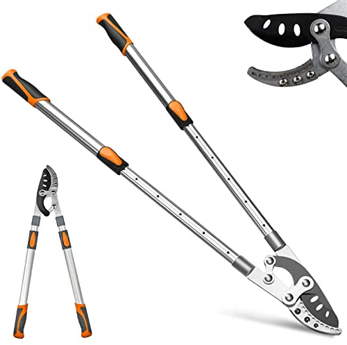 Teleskop Bypass Astschere 72-104CM, Gartenwerkzeuge Schneidet Zweige Weniger Als 60MM, Sechsfach Verstellbarer Griff, SK-5 Stahlklinge Und Teflon-Beschichtet, Professionelle Baumschere