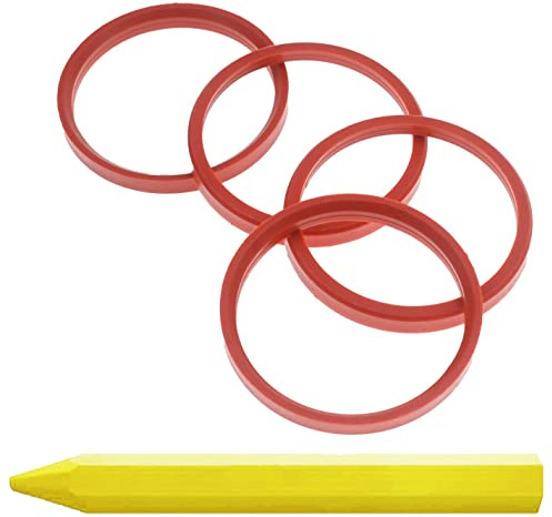 4X Zentrierringe 76,0 x 66,6 mm Orange Felgen Ringe + 1x Reifen Kreide Fett Stift
