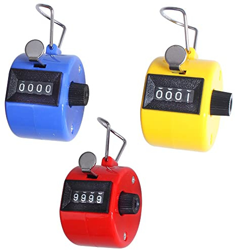 3 Pcs 4 Digit Display Manual Mechanical Counter Hand Tally Counter Tally Counters Clickers for Sport Coach School Event Golf Counter