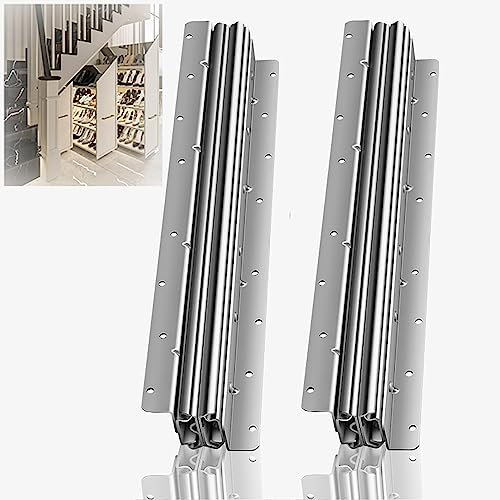 1 Paar Vollauszug Schwerlastauszug 120 kg, 400 600 800 1000 mm, Teleskopschienen Bodenmontage, Kugellager, Gleitschiene, Schubladenschienen (Color : Silver, Size : 80-150cm/32-59in)