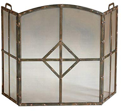 ONWEE Zusammenklappbare Funkenschutz-Kaminschutzgitter – 3-teilige Kaminschutzwand, robuste Sichtschutzgitter, dekoratives Funkenschutz-Kaminzubehör – 120 x 80 cm. Sehnsüchte Vision