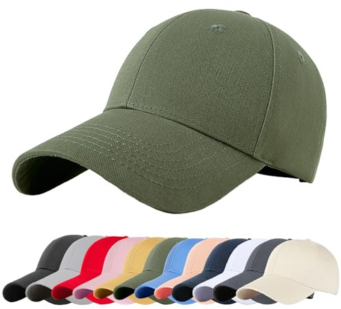 Enwokran Casquette de Baseball Unisexe été Réglable Coton Réglable Casquettes Hip Hop Sport Extérieur Sunhat Chapeau pour Hommes Femmes (Armée Verte)