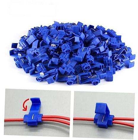 JECOMPRIS 50pcs Quick Splice Connectors for Thin Wire Solderless Wire Terminals (Plastic Tin Plated Brass)
