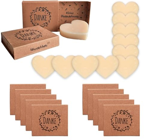 10x Danke Wunschboten Mini Seife | Dankeschön Geschenke klein/kleine Geschenke Frauen & Abschiedsgeschenk Kollegen | ein kleines Dankeschön Geschenk als Gastgeschenke & Gastgeschenk Kommunion