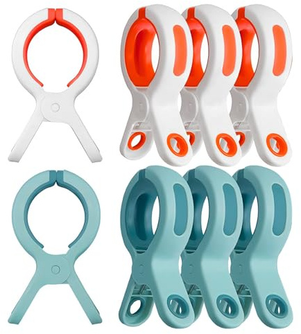 FUYAHA Towel Clips for Beach Chairs - 8 Pack Towel Clips for Chairs Cruise, Heavy Duty Plastic Clothes Pins,Pool Chair Clips Windproof Towel Holder Clips for Beach Cruise Essentials Must Haves