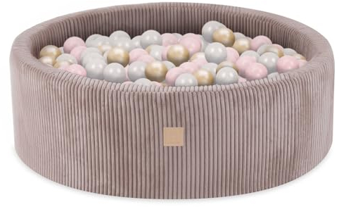 MISIOO Bällebad mit Schaumstoff-Füllung - 90x30cm - 200 Bälle - Hochwertige Bällebad Bälle für Kinder - Weiches und Sicheres Spielzeug - Waschbar