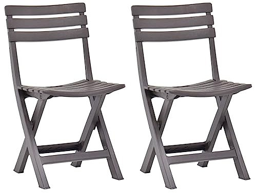 Buzaza Klappbare Gartenstühle 2 STK. Kunststoff Mokka Campingstuhl Garten StüHle TerrassenstüHle Garden Chair BalkonmöBel Kleiner Balkon