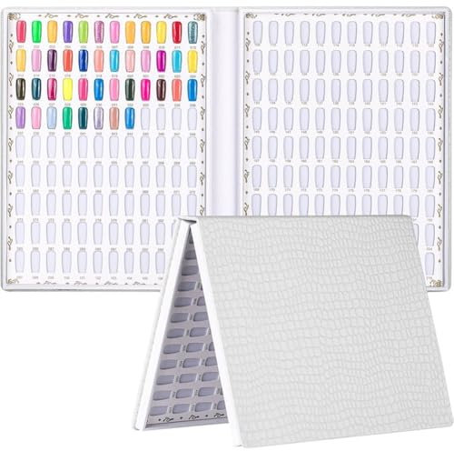 216 Livre D'affichage des Couleurs des Ongles, Affichage du Nuancier des Ongles, Livre D'affichage des Vernis À Ongles, Tableau des Vernis Gel en Cuir pour Échantillon De Vernis Gel De Salon Montrant