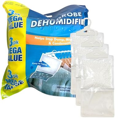 3 x Hanging Wardrobe Cabinet Dehumidifiers- 180g Each