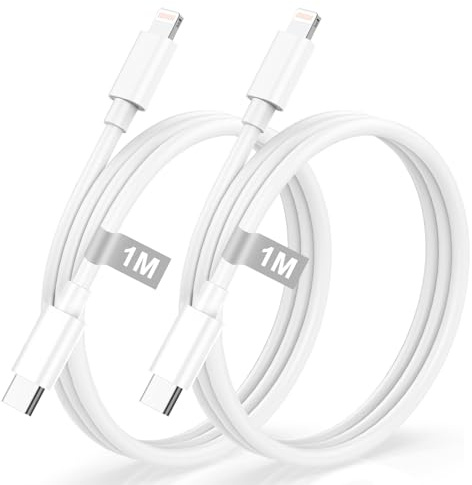 Câble USB C vers Lightning 1M/Lot de 2[Certifié Apple MFi], Câble iPhone USB C Cable Lightning USBC Charge Rapide Cable Chargeur iPhone USBC Cordon Fil pour iPhone 14 13 12 11 Pro Max/Mini/XS/8/SE