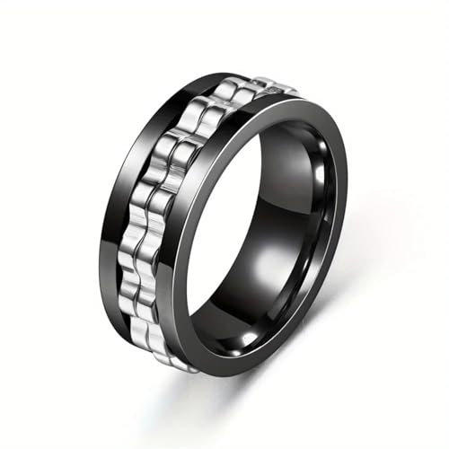 Ring Ringe Damen Bijouterie Herren 1Pc Stress-Relieving Anti-Anxiety Gear Ring for Men, Rotatable Men's Ring 6 Silver