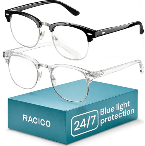 racico Nerd Cosplay Costume Fake Eyeglasses - Blue Light Glasses for Men Computer Gaming Blocking Glasses Anti Eyestrain