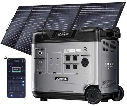 P5000 Pro - Central eléctrica portátil de 5120 Wh con panel solar de 400 W, tomas CA 4000 W generador solar LiFePO4, carga rápida de 3200 W, para casa, camping y autocaravana